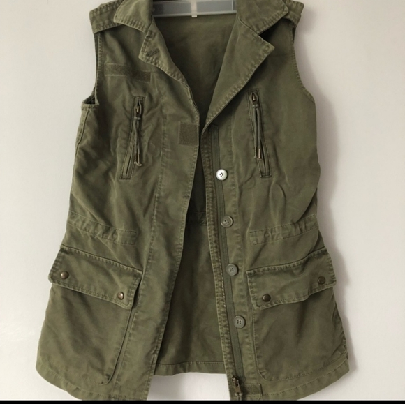 Willow & Clay Olive Green Military Army Utility Vest - Picture 2 of 8